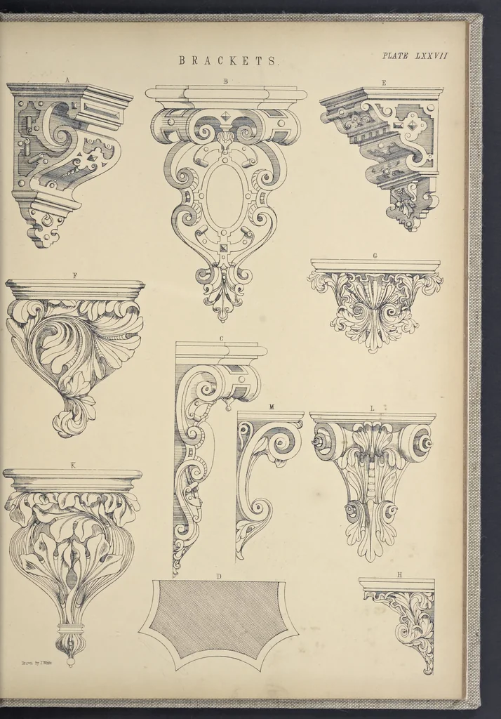 An illustration from Rural architecture : a series of designs, for ornamental cottages and villas, exemplified in plans, elevations, sections, and details, with descriptions, 1856, leaf 266