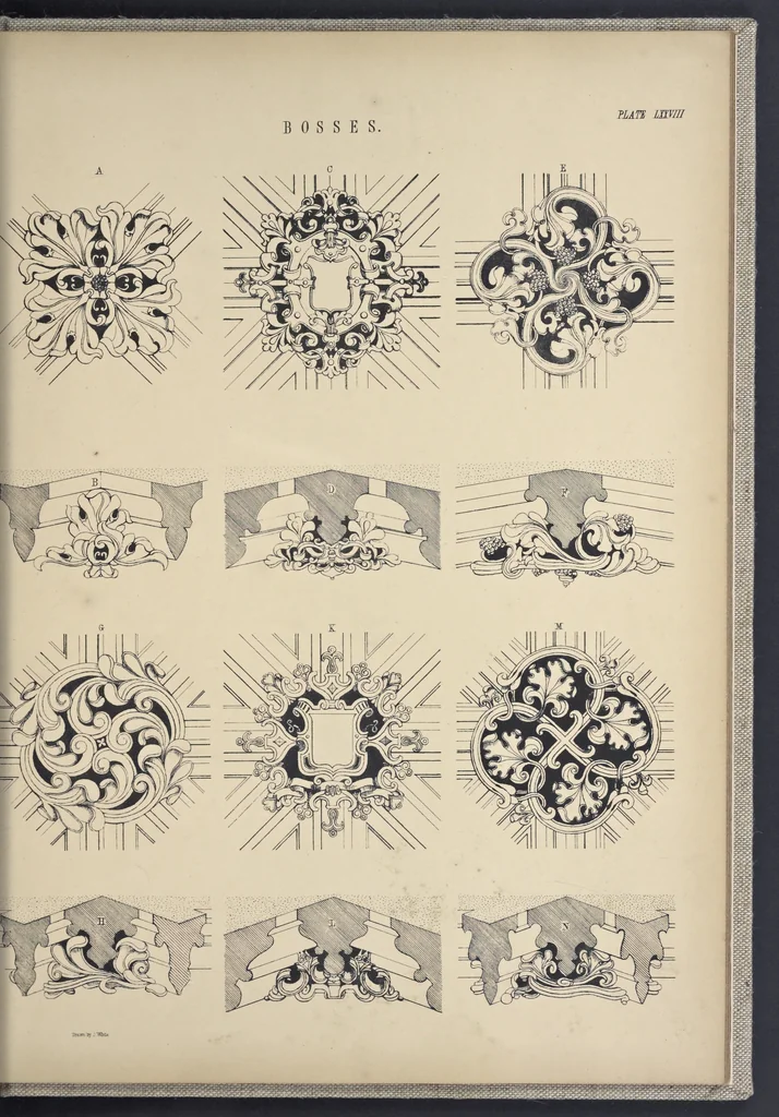 An illustration from Rural architecture : a series of designs, for ornamental cottages and villas, exemplified in plans, elevations, sections, and details, with descriptions, 1856, leaf 268
