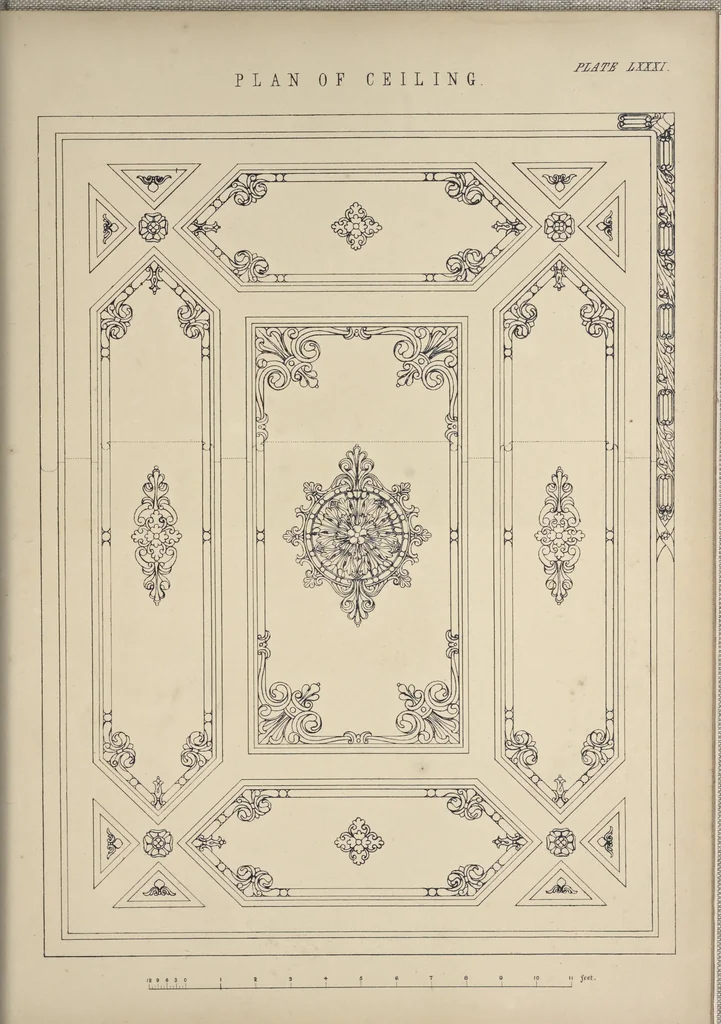 An illustration from Rural architecture : a series of designs, for ornamental cottages and villas, exemplified in plans, elevations, sections, and details, with descriptions, 1856, leaf 274