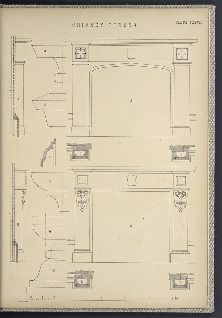 An illustration from Rural architecture : a series of designs, for ornamental cottages and villas, exemplified in plans, elevations, sections, and details, with descriptions, 1856, leaf 276