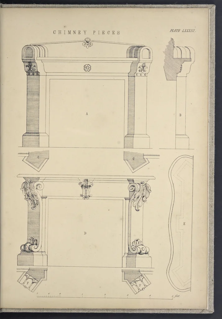 An illustration from Rural architecture : a series of designs, for ornamental cottages and villas, exemplified in plans, elevations, sections, and details, with descriptions, 1856, leaf 278