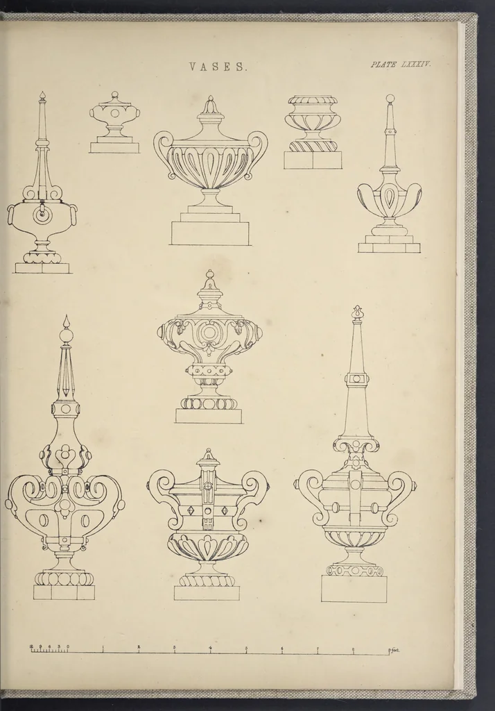 An illustration from Rural architecture : a series of designs, for ornamental cottages and villas, exemplified in plans, elevations, sections, and details, with descriptions, 1856, leaf 280