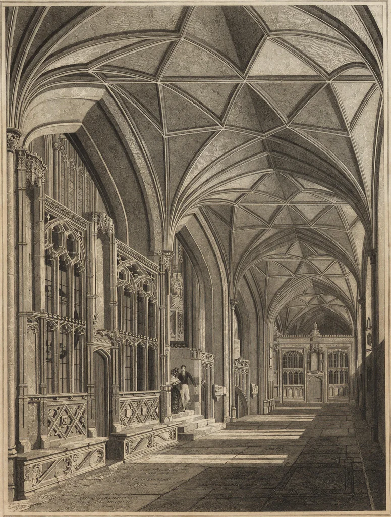 An illustration from The antiquities of the priory of Christ-church, Hants. : consisting of plans, sections, elevations, details, and perspective views, accompanied by historical and descriptive accounts of the priory church : together with some general particulars of the castle and borough, 1834, leaf 138