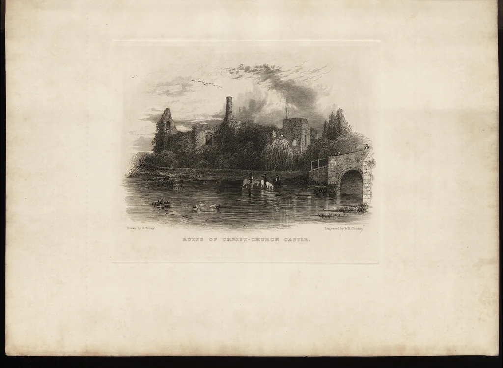 An illustration from The antiquities of the priory of Christ-church, Hants. : consisting of plans, sections, elevations, details, and perspective views, accompanied by historical and descriptive accounts of the priory church : together with some general particulars of the castle and borough, 1834, leaf 172