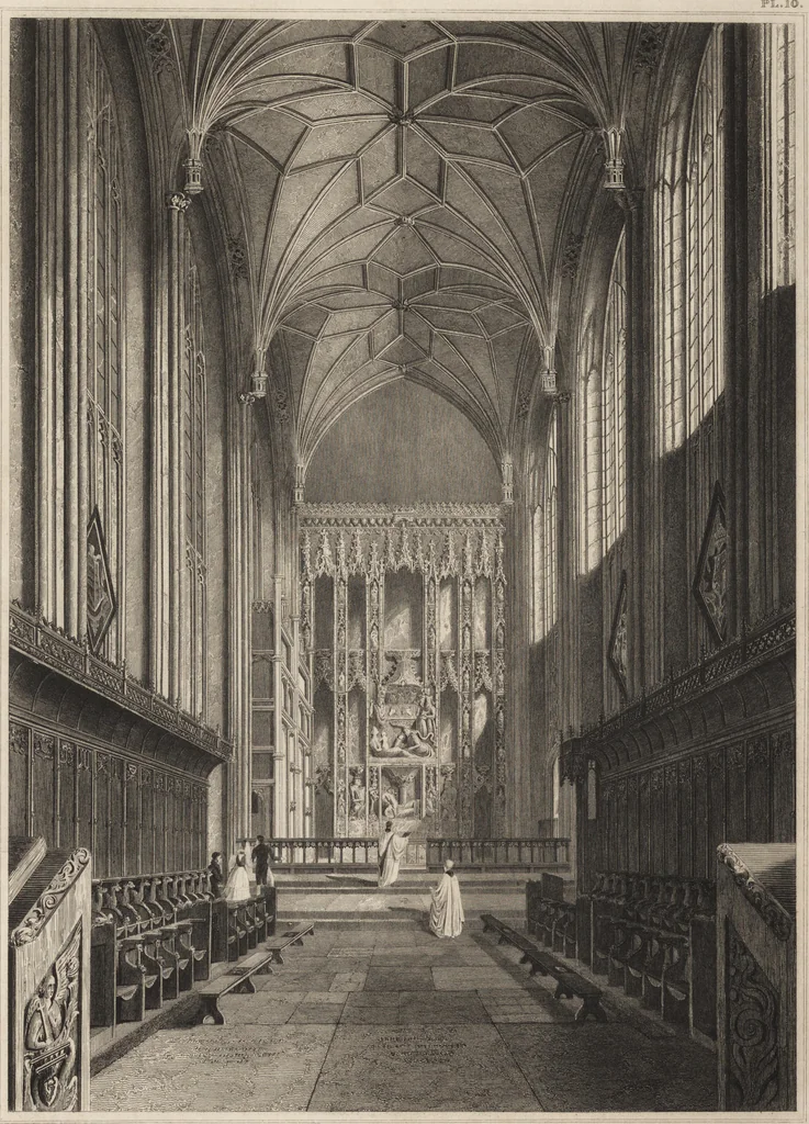 An illustration from The antiquities of the priory of Christ-church, Hants. : consisting of plans, sections, elevations, details, and perspective views, accompanied by historical and descriptive accounts of the priory church : together with some general particulars of the castle and borough, 1834, leaf 95