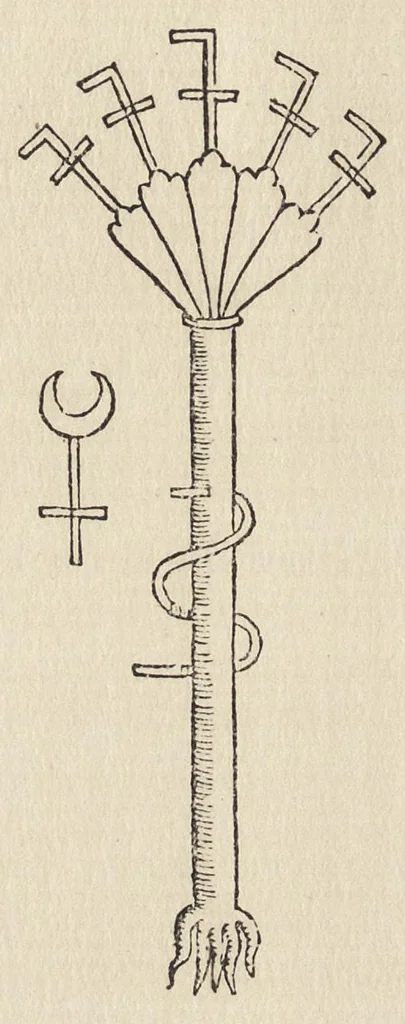 An illustration from The new pearl of great price : a treatise concerning the treasure and most precious stone of the philosophers, or, the method and procedure of this divine art : with observations drawn from the works of Arnoldus, Raymondus, Rhasis, Albertus, and Michael Scotus, 1894, leaf 49