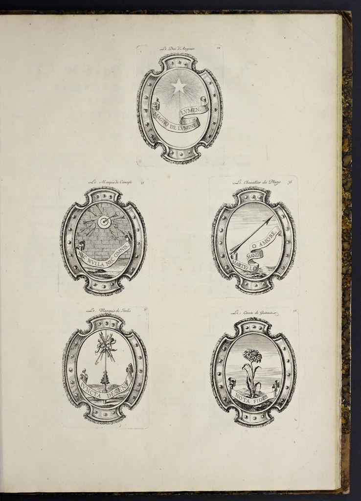 An illustration from Festiva ad capita annulumque decursio : a Rege Ludovico XIV, principibvs, summisque aulæ proceribus edita anno M. DC. LXIII, 1670, leaf 108