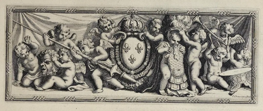 An illustration from Festiva ad capita annulumque decursio : a Rege Ludovico XIV, principibvs, summisque aulæ proceribus edita anno M. DC. LXIII, 1670, leaf 16