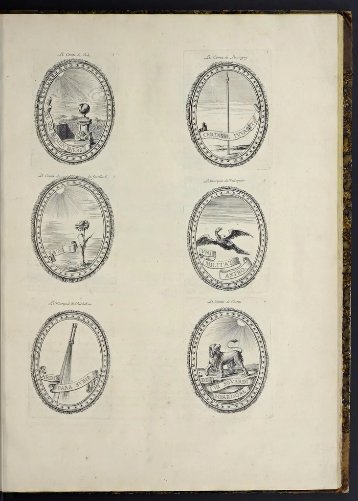 An illustration from Festiva ad capita annulumque decursio : a Rege Ludovico XIV, principibvs, summisque aulæ proceribus edita anno M. DC. LXIII, 1670, leaf 64