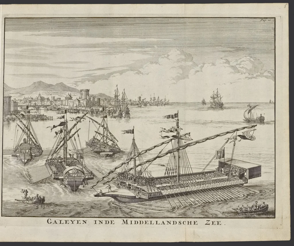 An illustration from De nederlandsche scheeps-bouw-konst open gestelt : vertoonende naar wat regel, of evenredenheyd, in Nederland meest alle scheepen werden gebouwd : mitsgaders masten, zeylen, ankers, en touwen, enz. daar aan gepast : soo suit de schriften van ouder, als jonger bouw-meesters, als ook by eygen ondervindinge, tot nut van alle jonge bouw-meesters en knechten, als ook uitreeders en liefhebbers van scheepen, 1697, leaf 40