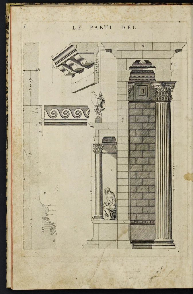 An illustration from Libro d'Antonio Labacco appartenente a l'architettvra nel qval si figvrano alcvne notabili antiqvita di Roma, 1559, leaf 25