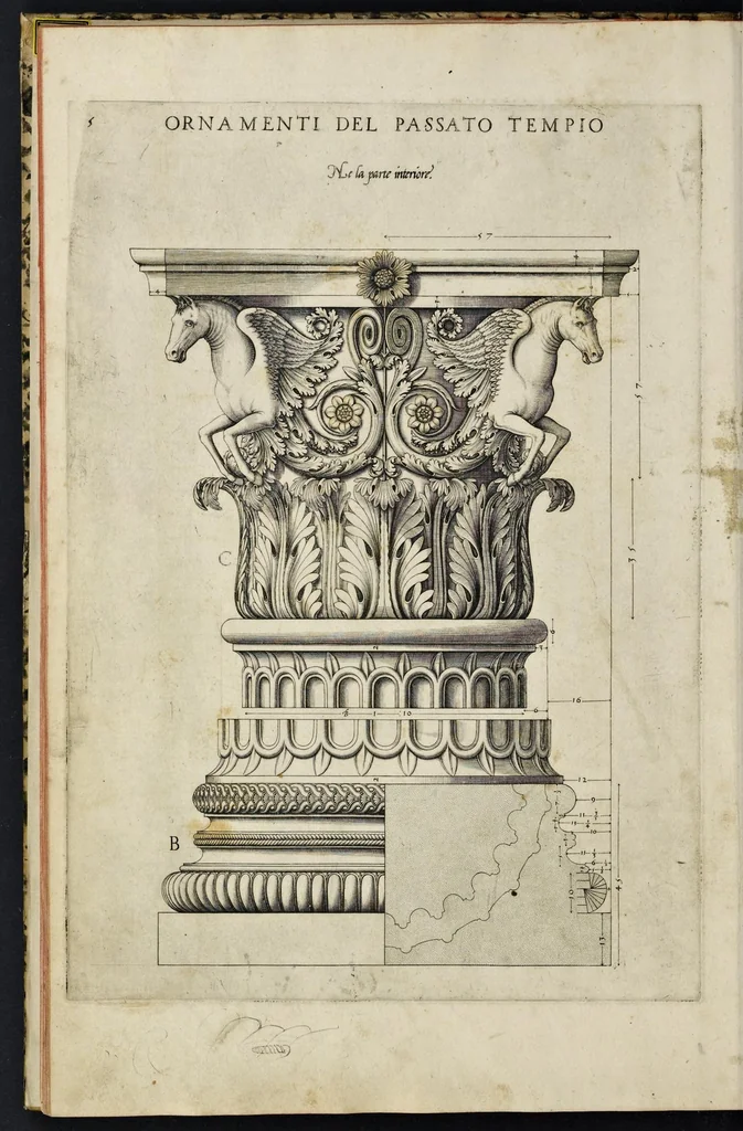 An illustration from Libro d'Antonio Labacco appartenente a l'architettvra nel qval si figvrano alcvne notabili antiqvita di Roma, 1559, leaf 33