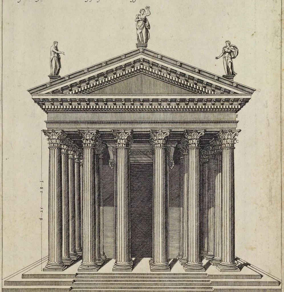 An illustration from Libro d'Antonio Labacco appartenente a l'architettvra nel qval si figvrano alcvne notabili antiqvita di Roma, 1559, leaf 42