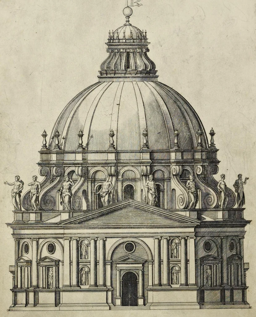 An illustration from Libro d'Antonio Labacco appartenente a l'architettvra nel qval si figvrano alcvne notabili antiqvita di Roma, 1559, leaf 57