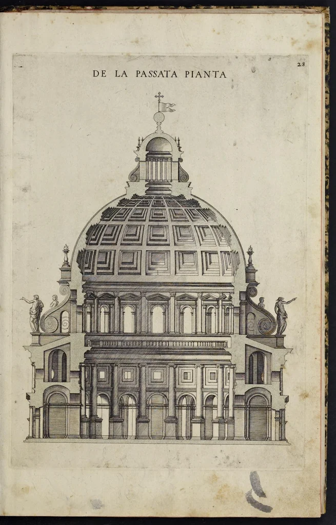 An illustration from Libro d'Antonio Labacco appartenente a l'architettvra nel qval si figvrano alcvne notabili antiqvita di Roma, 1559, leaf 58