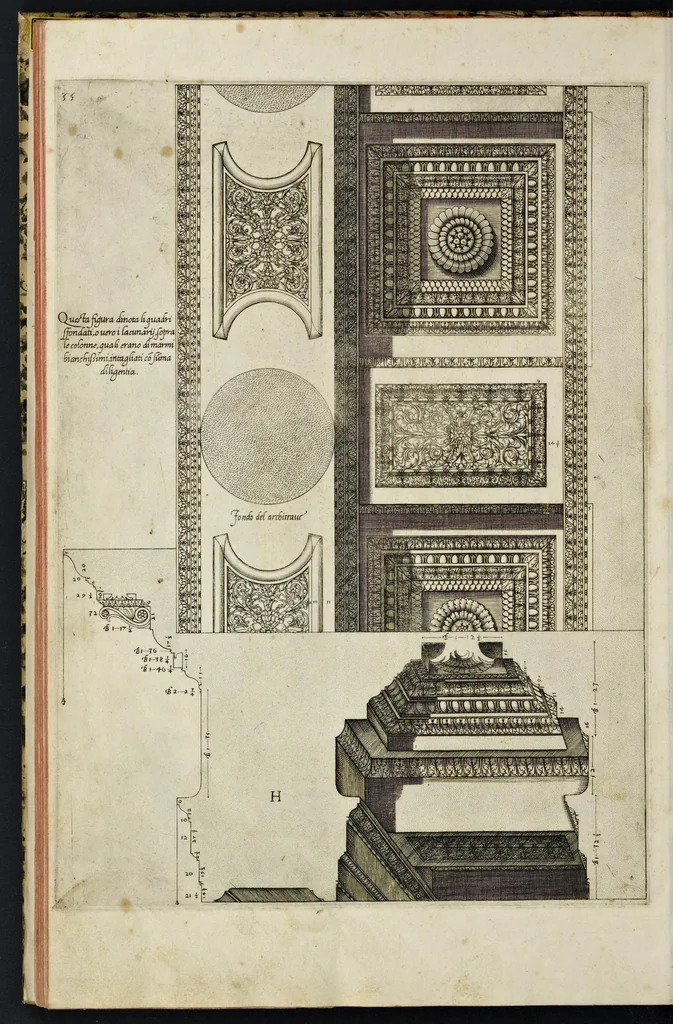 An illustration from Libro d'Antonio Labacco appartenente a l'architettvra nel qval si figvrano alcvne notabili antiqvita di Roma, 1559, leaf 71
