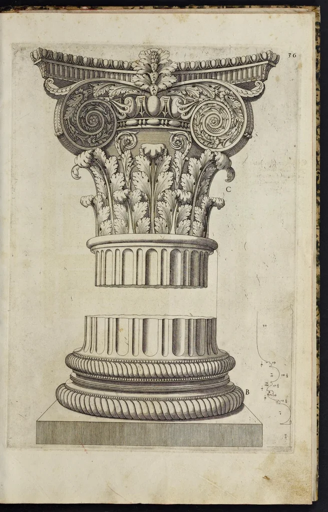 An illustration from Libro d'Antonio Labacco appartenente a l'architettvra nel qval si figvrano alcvne notabili antiqvita di Roma, 1559, leaf 72