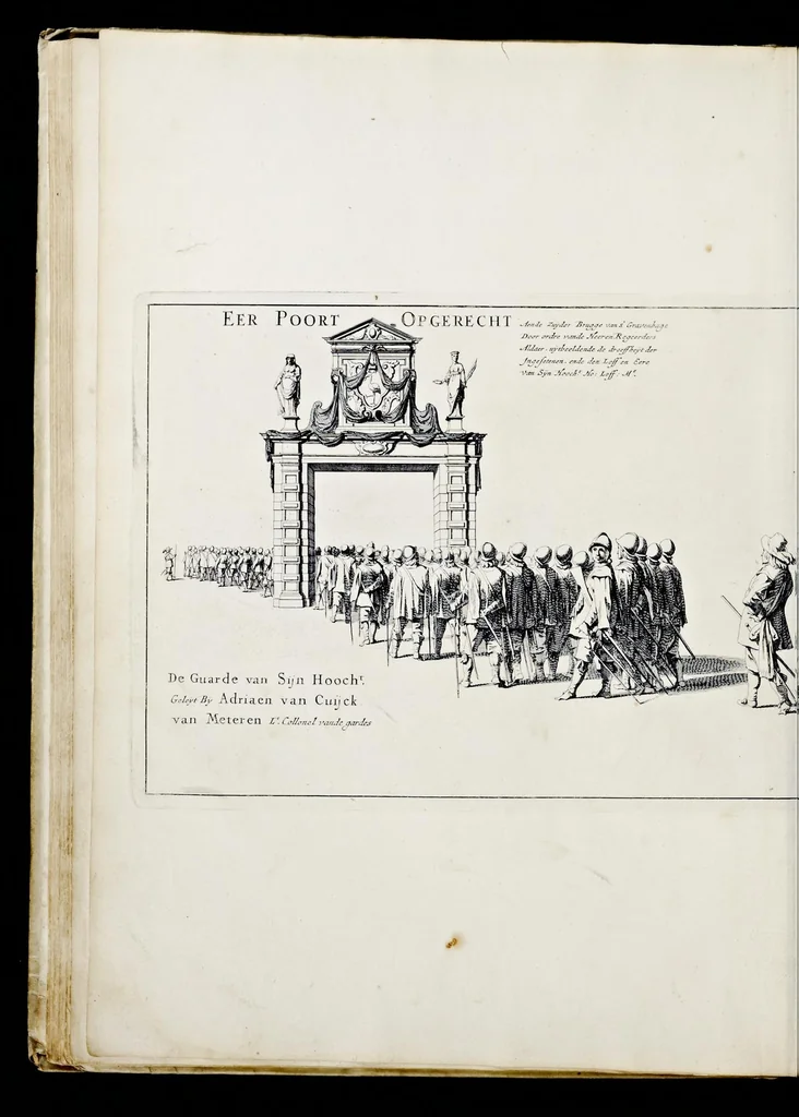 An illustration from Begraeffenisse van Syne Hoogheyt Frederick Henrick, by der gratien Gods prince van Orange ..., 1651, leaf 45