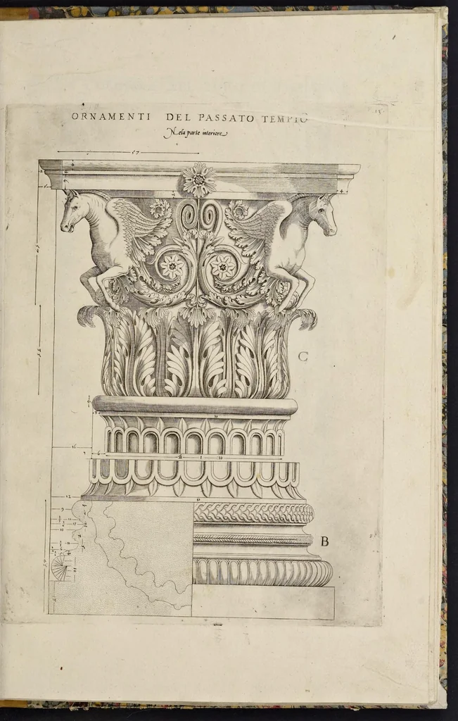 An illustration from Libro d'Antonio Labacco appartenente a l'architettvra nel qval si figvarano alcvne notabili antiqvita di Roma, 1584, leaf 28