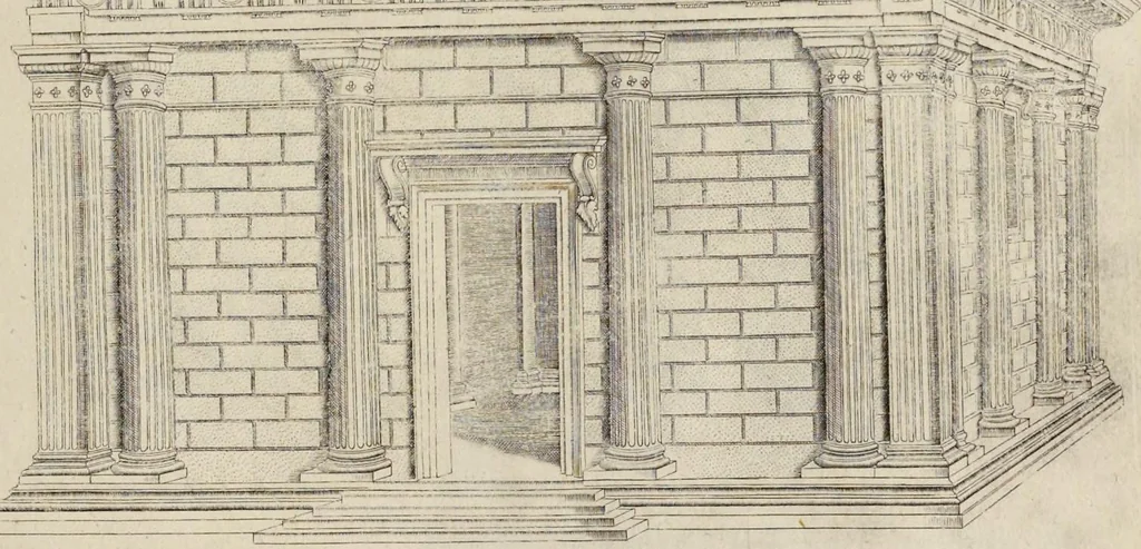 An illustration from Libro d'Antonio Labacco appartenente a l'architettvra nel qval si figvarano alcvne notabili antiqvita di Roma, 1584, leaf 32