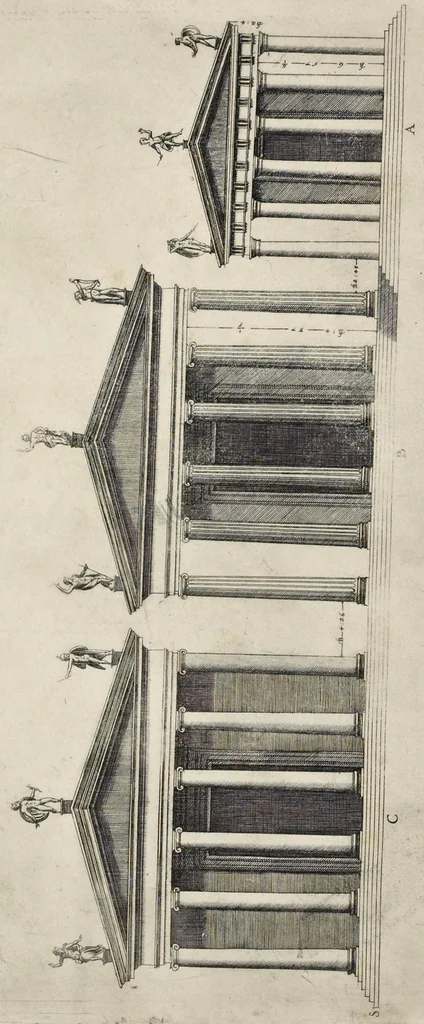 An illustration from Libro d'Antonio Labacco appartenente a l'architettvra nel qval si figvarano alcvne notabili antiqvita di Roma, 1584, leaf 45