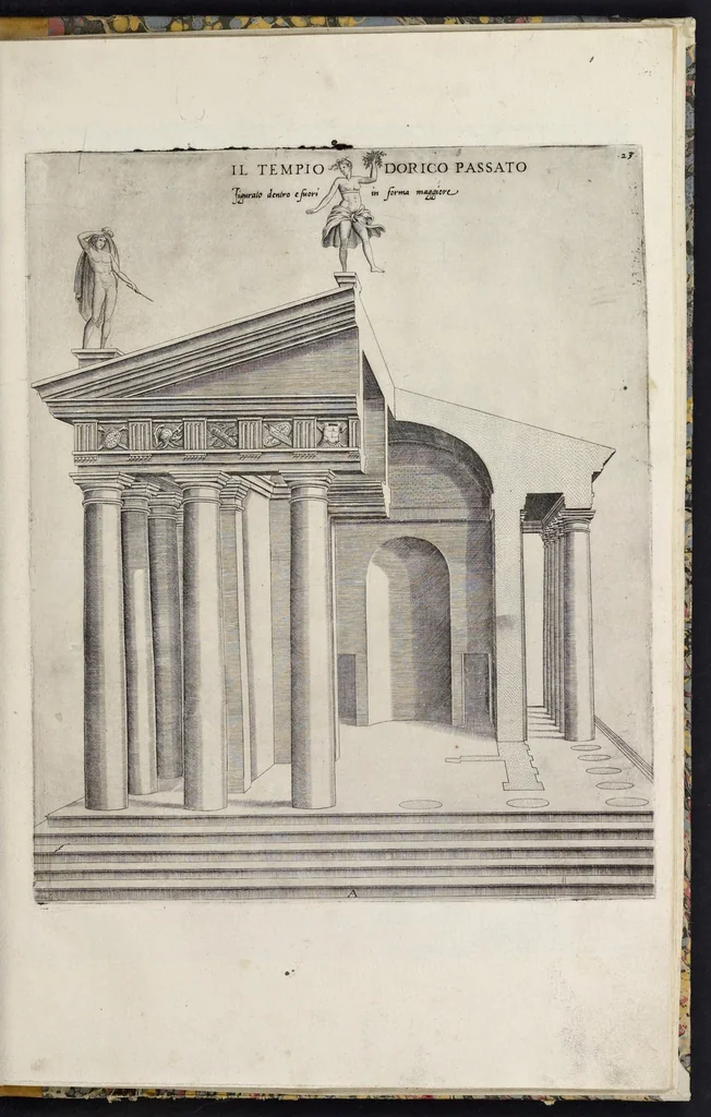 An illustration from Libro d'Antonio Labacco appartenente a l'architettvra nel qval si figvarano alcvne notabili antiqvita di Roma, 1584, leaf 48