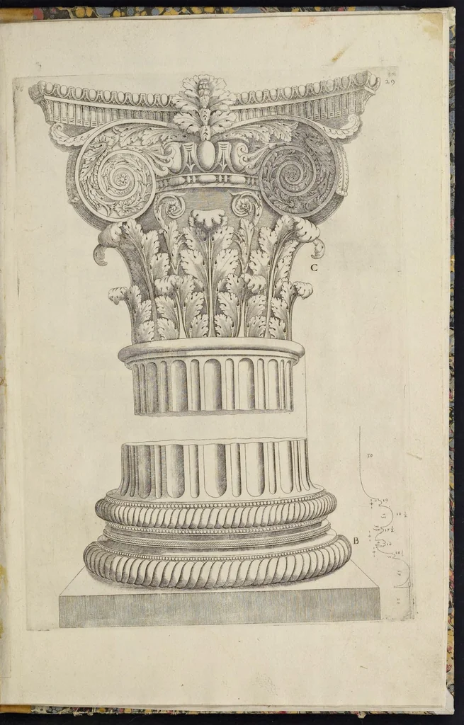 An illustration from Libro d'Antonio Labacco appartenente a l'architettvra nel qval si figvarano alcvne notabili antiqvita di Roma, 1584, leaf 60