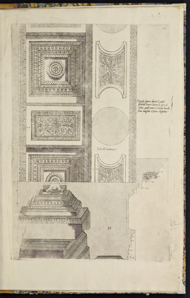 An illustration from Libro d'Antonio Labacco appartenente a l'architettvra nel qval si figvarano alcvne notabili antiqvita di Roma, 1584, leaf 62