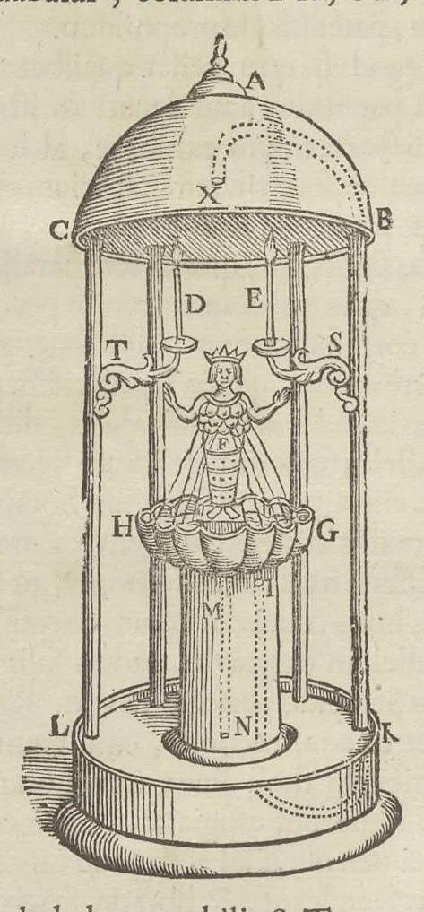 An illustration from Physiologia Kircheriana experimentalis : qua summa argumentorum multitudine & varietate naturalium rerum scientia per experimenta physica, mathematica, medica, chymica, musica, magnetica, mechanica comprobatur atque stabilitur, 1680, leaf 233