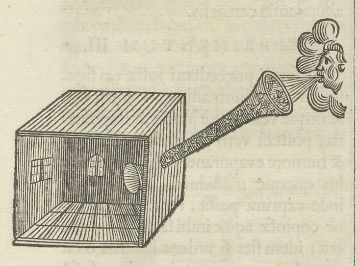 An illustration from Physiologia Kircheriana experimentalis : qua summa argumentorum multitudine & varietate naturalium rerum scientia per experimenta physica, mathematica, medica, chymica, musica, magnetica, mechanica comprobatur atque stabilitur, 1680, leaf 38