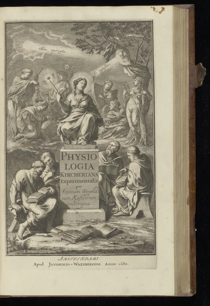 An illustration from Physiologia Kircheriana experimentalis : qua summa argumentorum multitudine & varietate naturalium rerum scientia per experimenta physica, mathematica, medica, chymica, musica, magnetica, mechanica comprobatur atque stabilitur, 1680, leaf 6