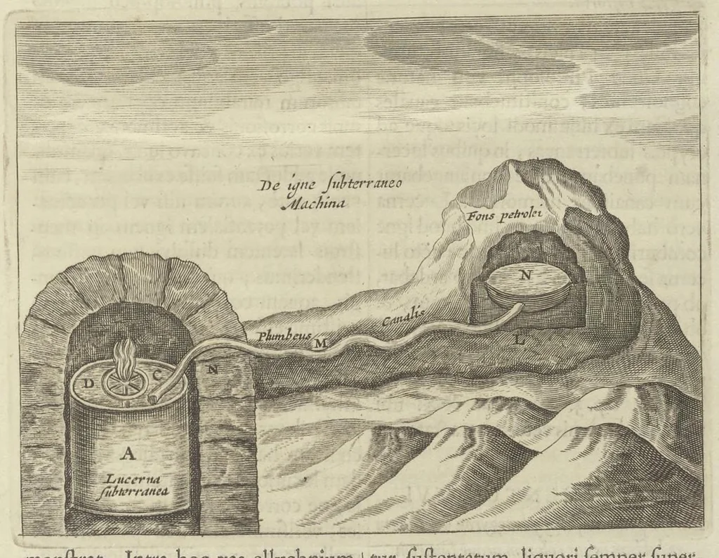 An illustration from Physiologia Kircheriana experimentalis : qua summa argumentorum multitudine & varietate naturalium rerum scientia per experimenta physica, mathematica, medica, chymica, musica, magnetica, mechanica comprobatur atque stabilitur, 1680, leaf 68