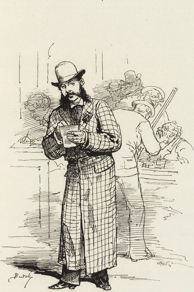 An illustration from La vie hors de chez soi (comédie de notre temps) l'hiver, le printemps, l'été, l'automne; études au crayon et à la plume, 1876, leaf 112