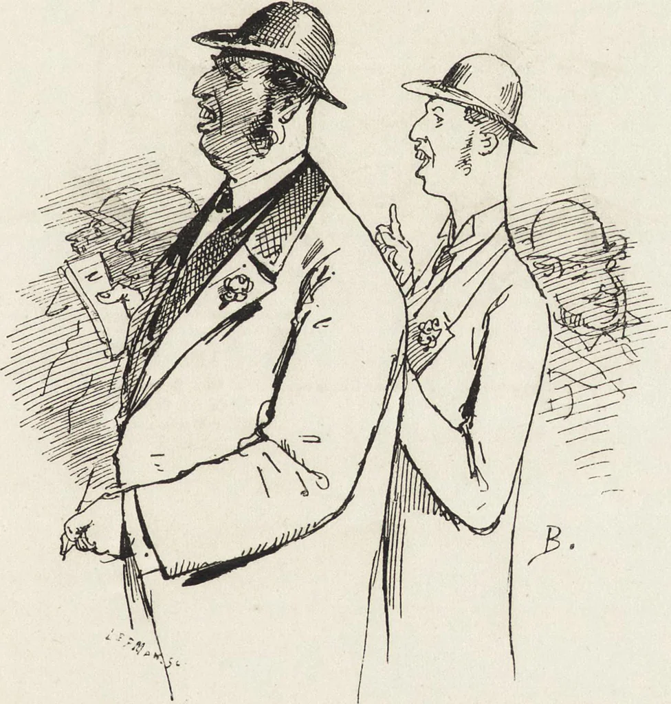 An illustration from La vie hors de chez soi (comédie de notre temps) l'hiver, le printemps, l'été, l'automne; études au crayon et à la plume, 1876, leaf 114