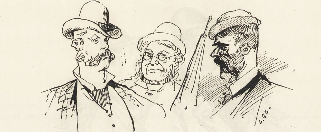 An illustration from La vie hors de chez soi (comédie de notre temps) l'hiver, le printemps, l'été, l'automne; études au crayon et à la plume, 1876, leaf 115