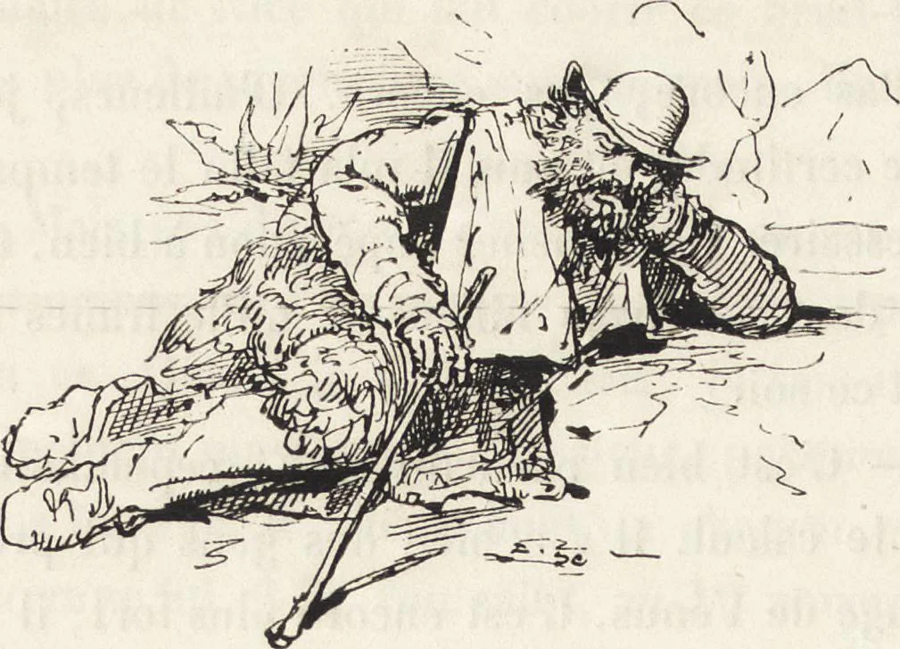 An illustration from La vie hors de chez soi (comédie de notre temps) l'hiver, le printemps, l'été, l'automne; études au crayon et à la plume, 1876, leaf 119
