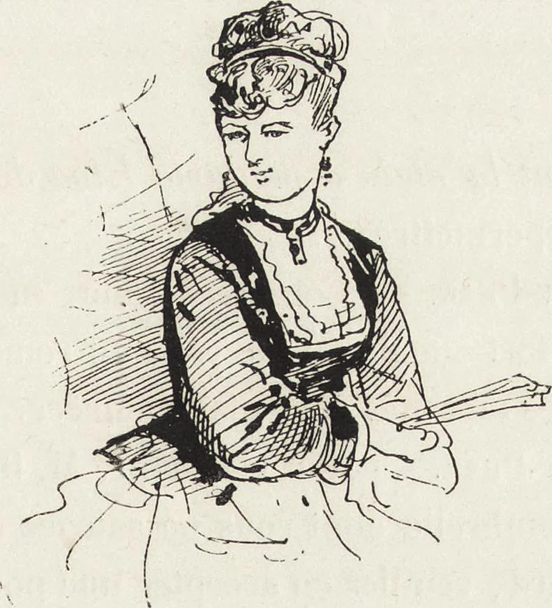 An illustration from La vie hors de chez soi (comédie de notre temps) l'hiver, le printemps, l'été, l'automne; études au crayon et à la plume, 1876, leaf 126