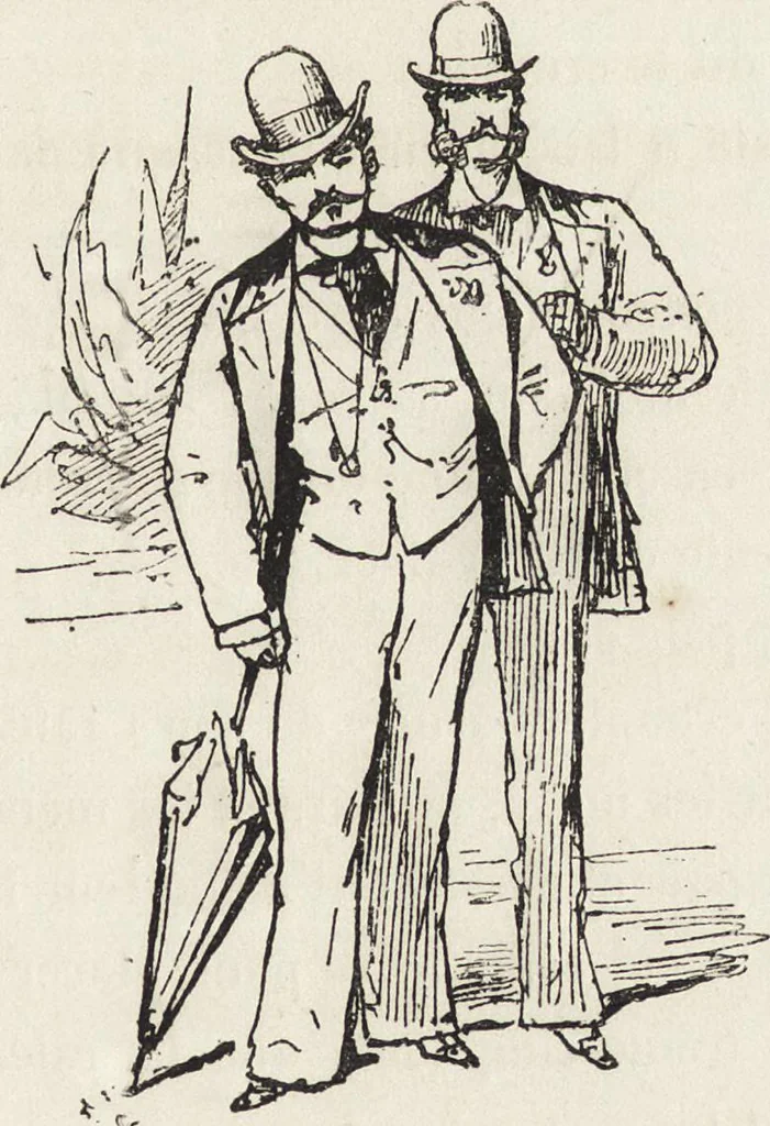 An illustration from La vie hors de chez soi (comédie de notre temps) l'hiver, le printemps, l'été, l'automne; études au crayon et à la plume, 1876, leaf 146