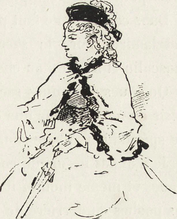 An illustration from La vie hors de chez soi (comédie de notre temps) l'hiver, le printemps, l'été, l'automne; études au crayon et à la plume, 1876, leaf 156