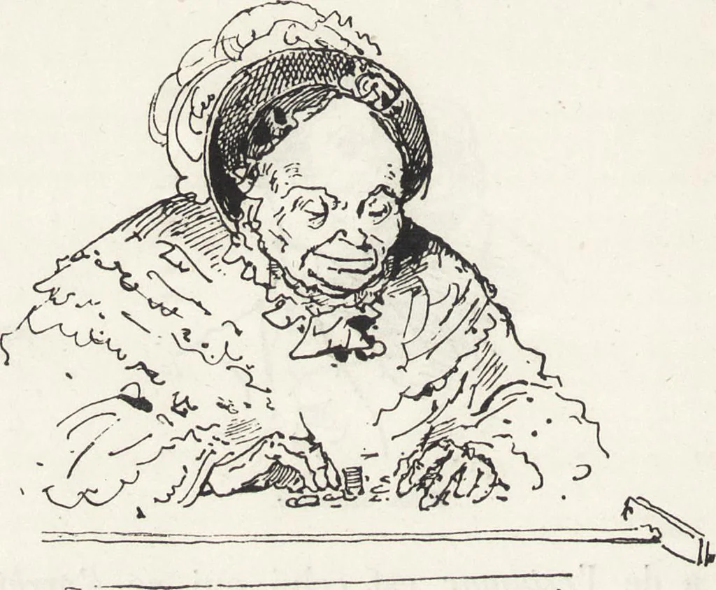 An illustration from La vie hors de chez soi (comédie de notre temps) l'hiver, le printemps, l'été, l'automne; études au crayon et à la plume, 1876, leaf 157