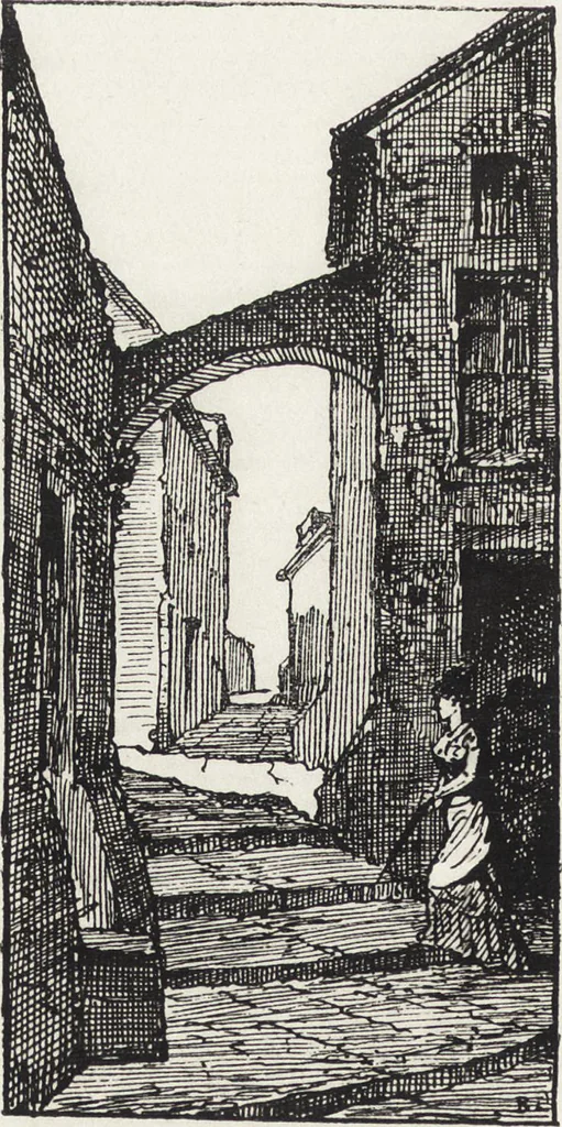 An illustration from La vie hors de chez soi (comédie de notre temps) l'hiver, le printemps, l'été, l'automne; études au crayon et à la plume, 1876, leaf 167
