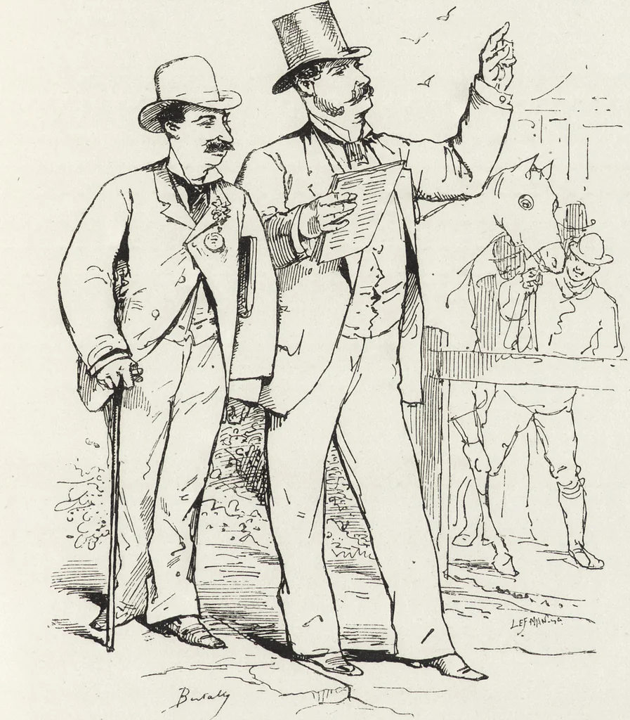 An illustration from La vie hors de chez soi (comédie de notre temps) l'hiver, le printemps, l'été, l'automne; études au crayon et à la plume, 1876, leaf 178