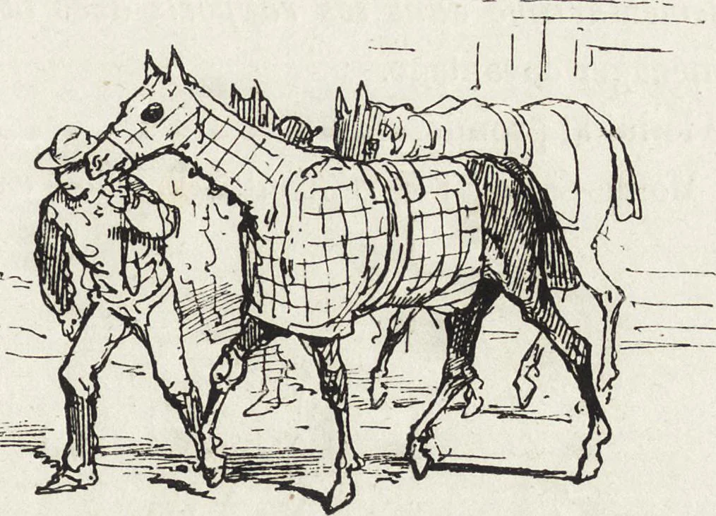 An illustration from La vie hors de chez soi (comédie de notre temps) l'hiver, le printemps, l'été, l'automne; études au crayon et à la plume, 1876, leaf 188