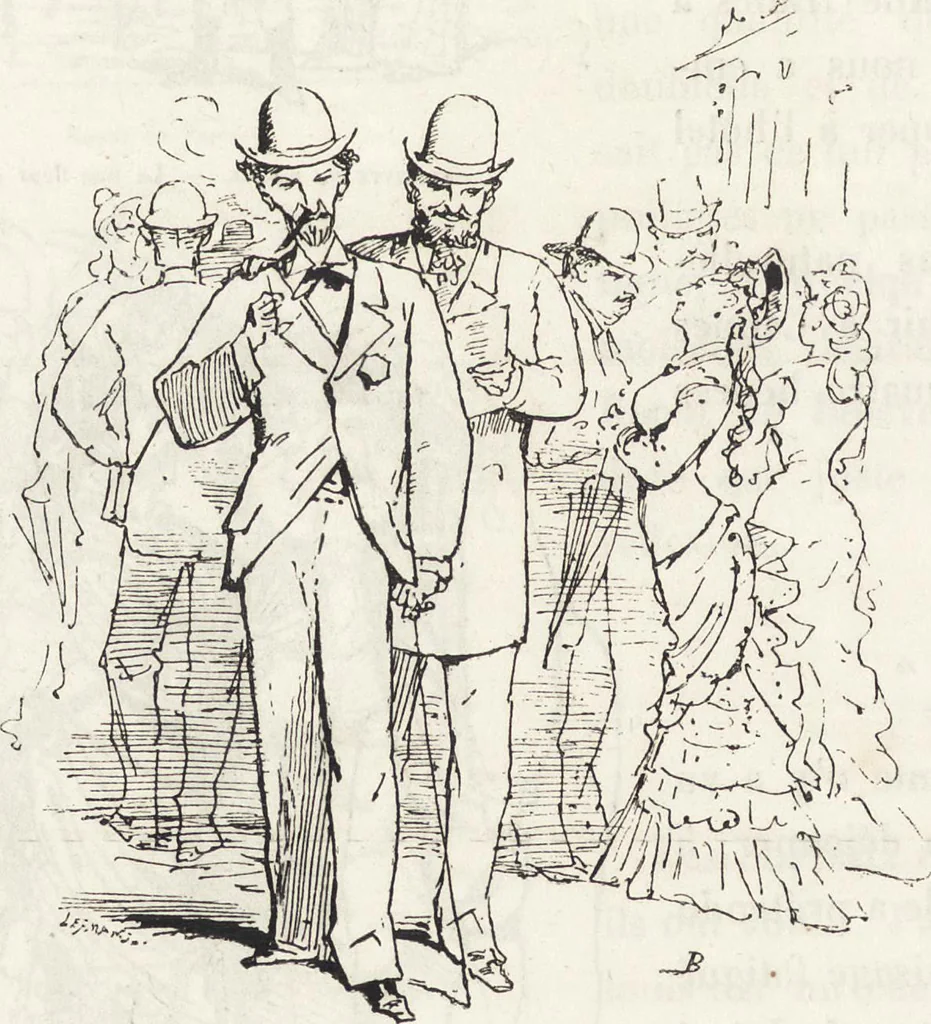 An illustration from La vie hors de chez soi (comédie de notre temps) l'hiver, le printemps, l'été, l'automne; études au crayon et à la plume, 1876, leaf 189