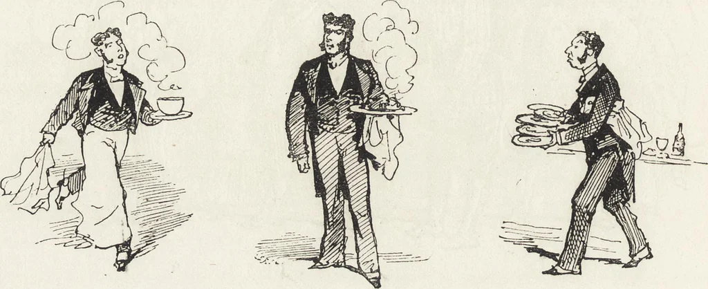 An illustration from La vie hors de chez soi (comédie de notre temps) l'hiver, le printemps, l'été, l'automne; études au crayon et à la plume, 1876, leaf 19