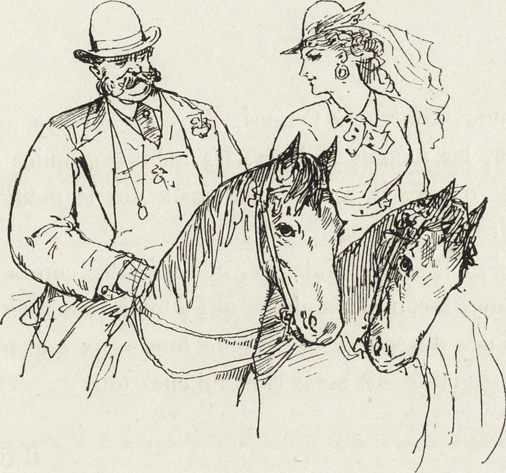 An illustration from La vie hors de chez soi (comédie de notre temps) l'hiver, le printemps, l'été, l'automne; études au crayon et à la plume, 1876, leaf 192