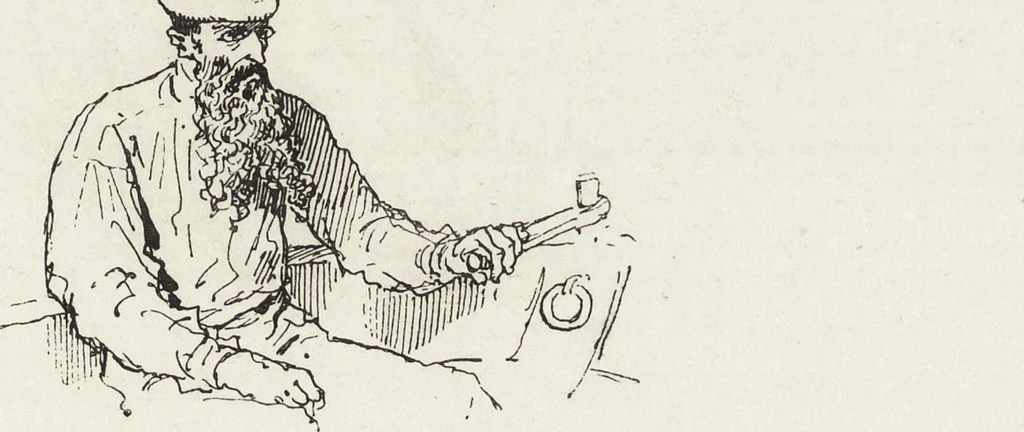 An illustration from La vie hors de chez soi (comédie de notre temps) l'hiver, le printemps, l'été, l'automne; études au crayon et à la plume, 1876, leaf 214