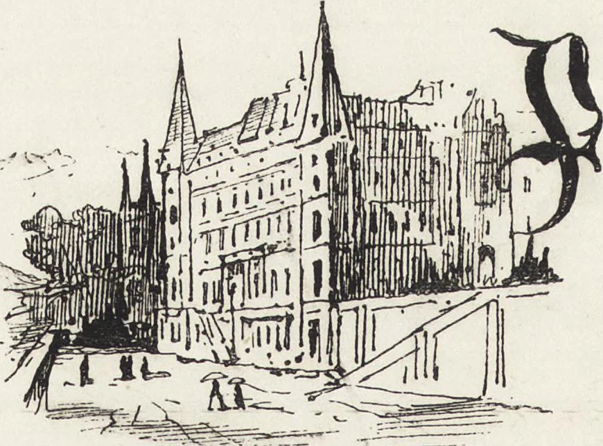 An illustration from La vie hors de chez soi (comédie de notre temps) l'hiver, le printemps, l'été, l'automne; études au crayon et à la plume, 1876, leaf 225