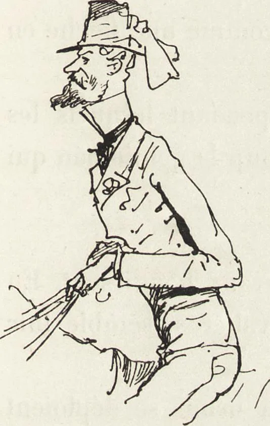 An illustration from La vie hors de chez soi (comédie de notre temps) l'hiver, le printemps, l'été, l'automne; études au crayon et à la plume, 1876, leaf 232