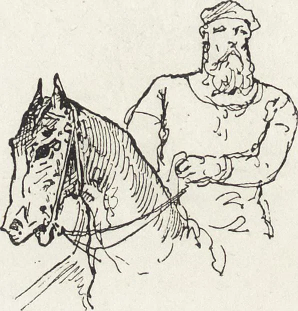 An illustration from La vie hors de chez soi (comédie de notre temps) l'hiver, le printemps, l'été, l'automne; études au crayon et à la plume, 1876, leaf 237